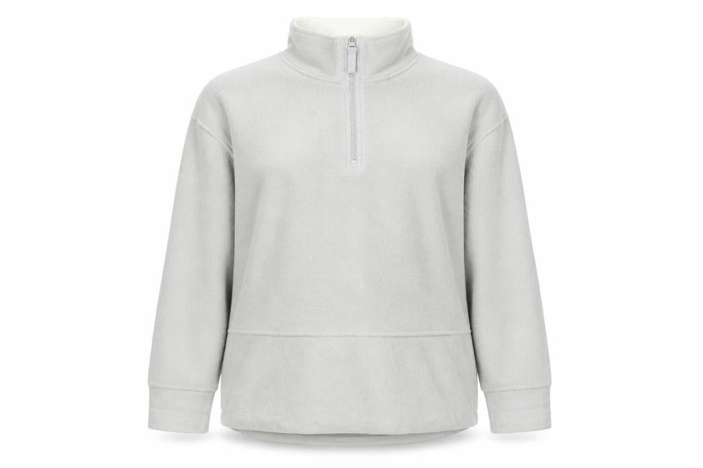 Active Womens Grey Polyester Pullover Sweatshirt Size 14 Zip