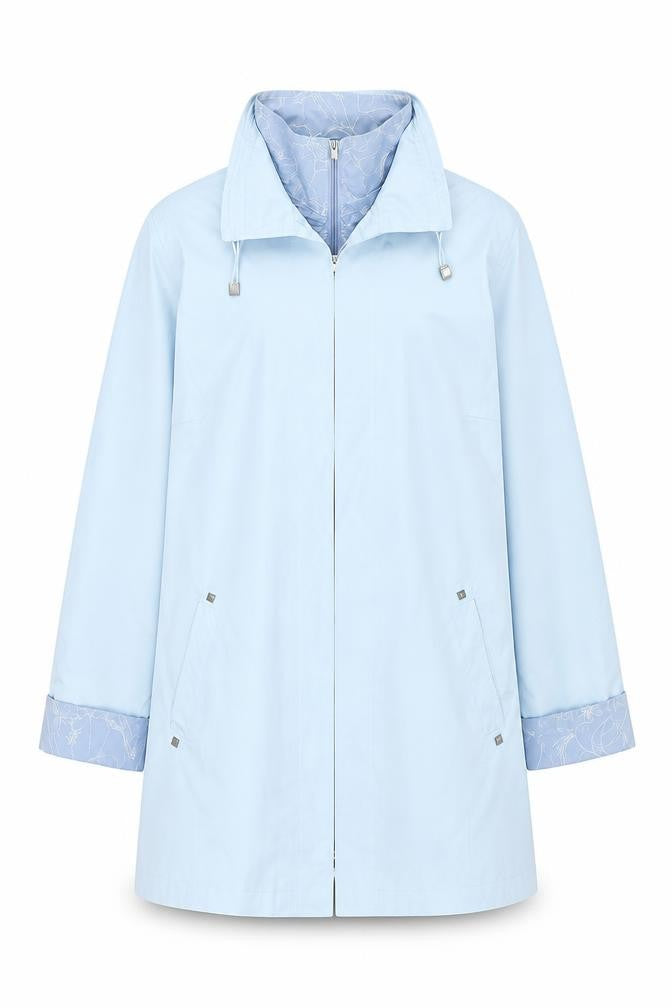 Klass Womens Blue Overcoat Coat Size 16 Zip