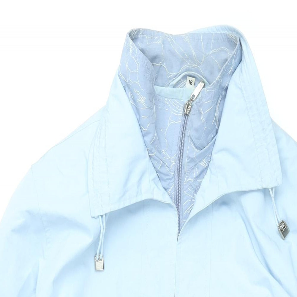 Klass Womens Blue Overcoat Coat Size 16 Zip