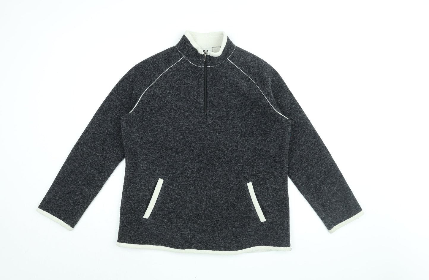 NEXT Womens Grey Acrylic Pullover Sweatshirt Size 12 Zip