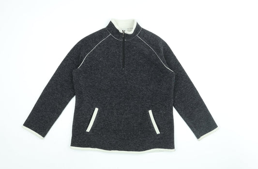 NEXT Womens Grey Acrylic Pullover Sweatshirt Size 12 Zip