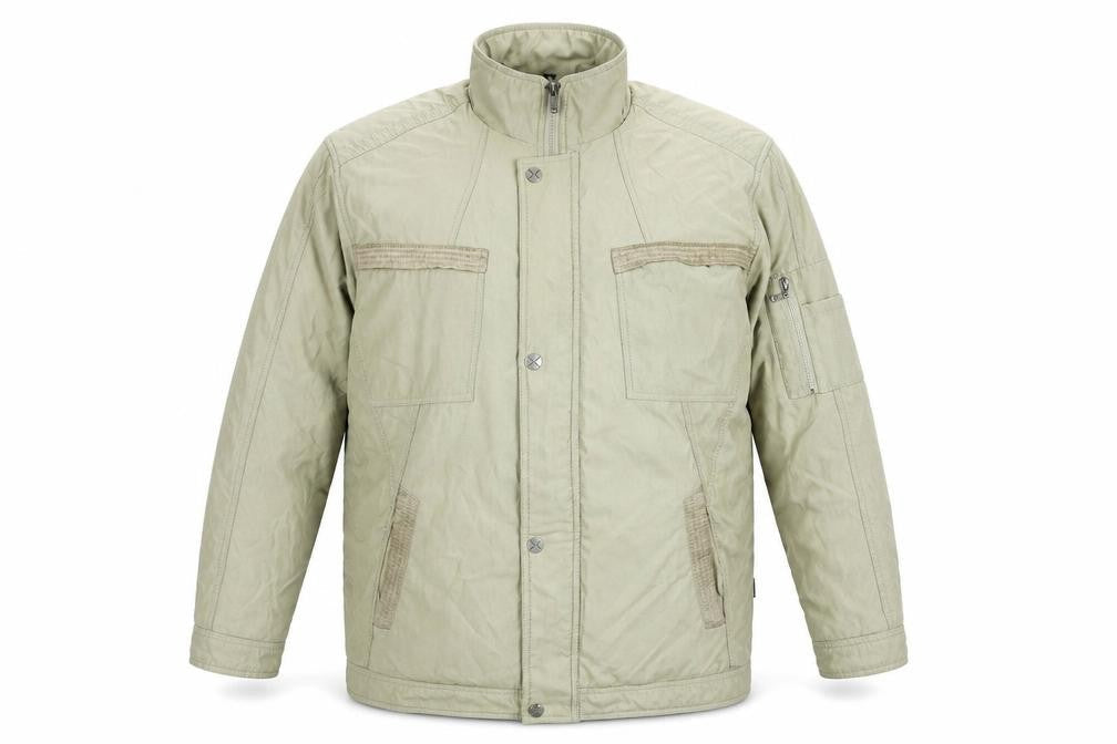 Saxon Mens Beige Jacket Coat Size M Zip