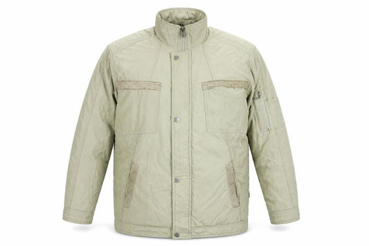 Saxon Mens Beige Jacket Coat Size M Zip