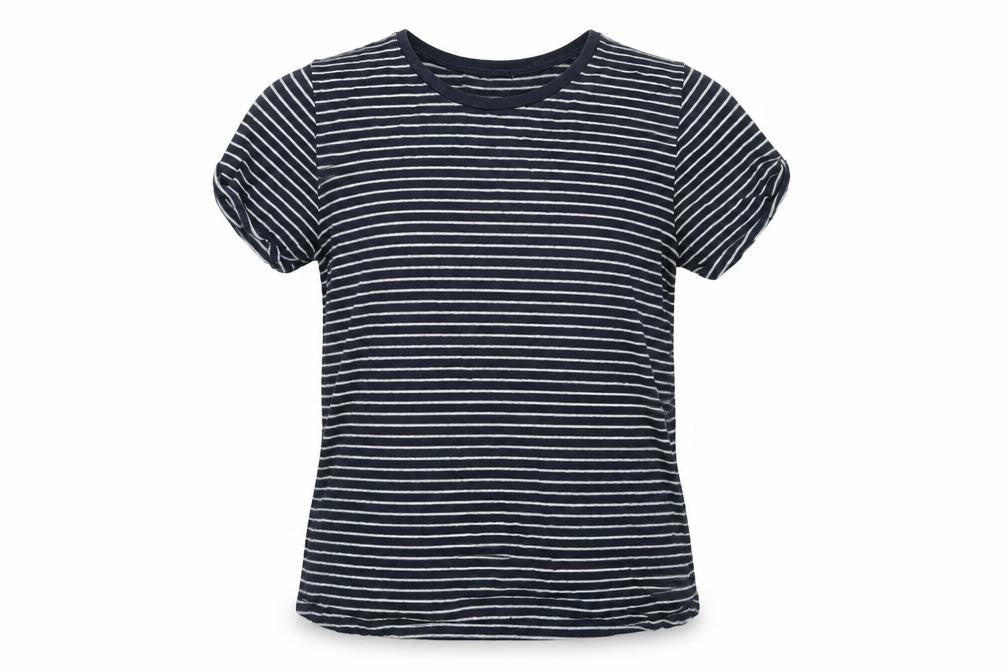 ASOS Womens Blue Striped Cotton Basic T-Shirt Size 12 Round Neck