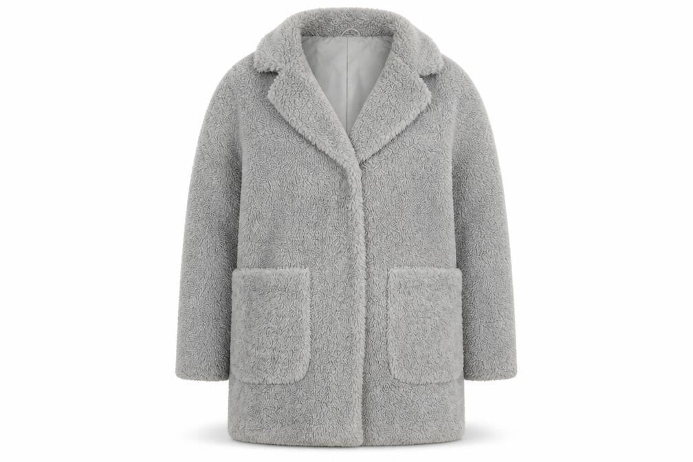 H&M Womens Grey Overcoat Coat Size M Snap