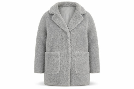 H&M Womens Grey Overcoat Coat Size M Snap