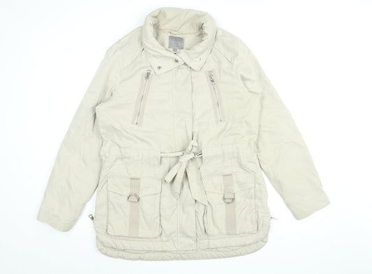 NEXT Womens Beige Jacket Coat Size 14 Zip