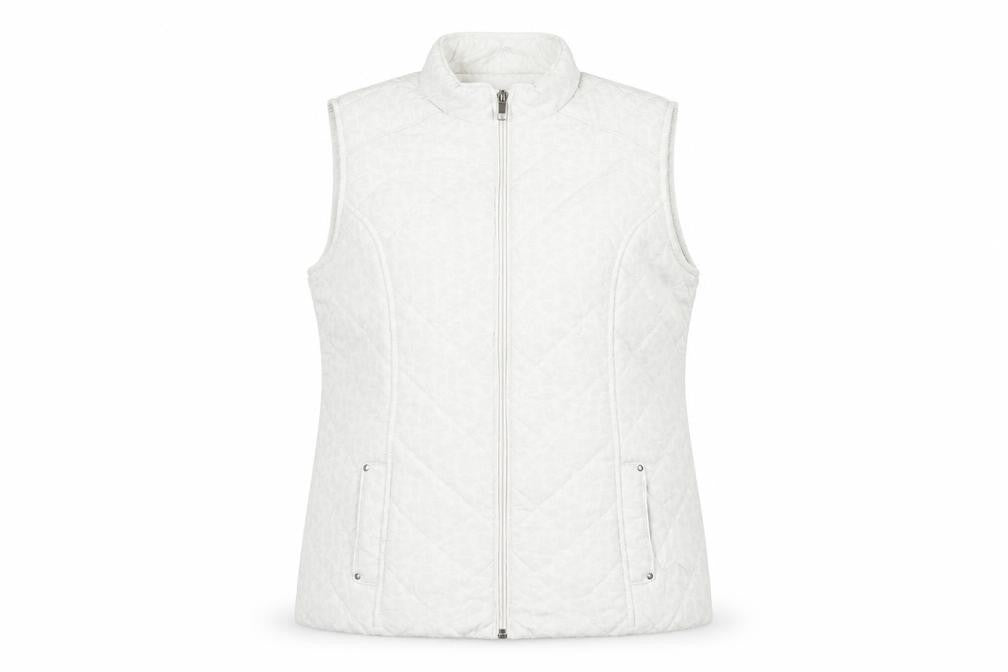 Bonmarché Womens White Floral Gilet Coat Size 10 Zip