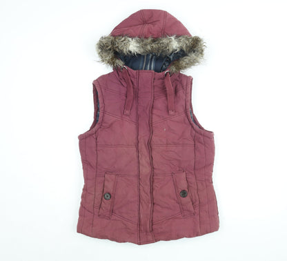 Marks & Spencer Womens Pink Gilet Coat Size 10 Zip