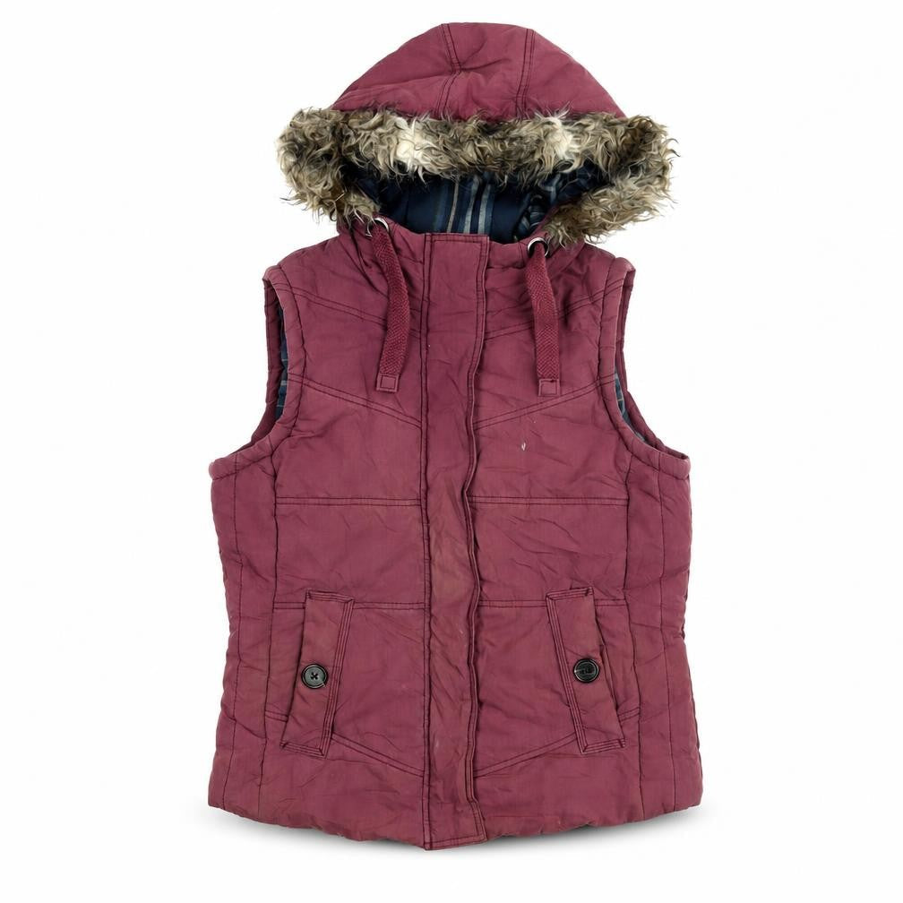 Marks & Spencer Womens Pink Gilet Coat Size 10 Zip