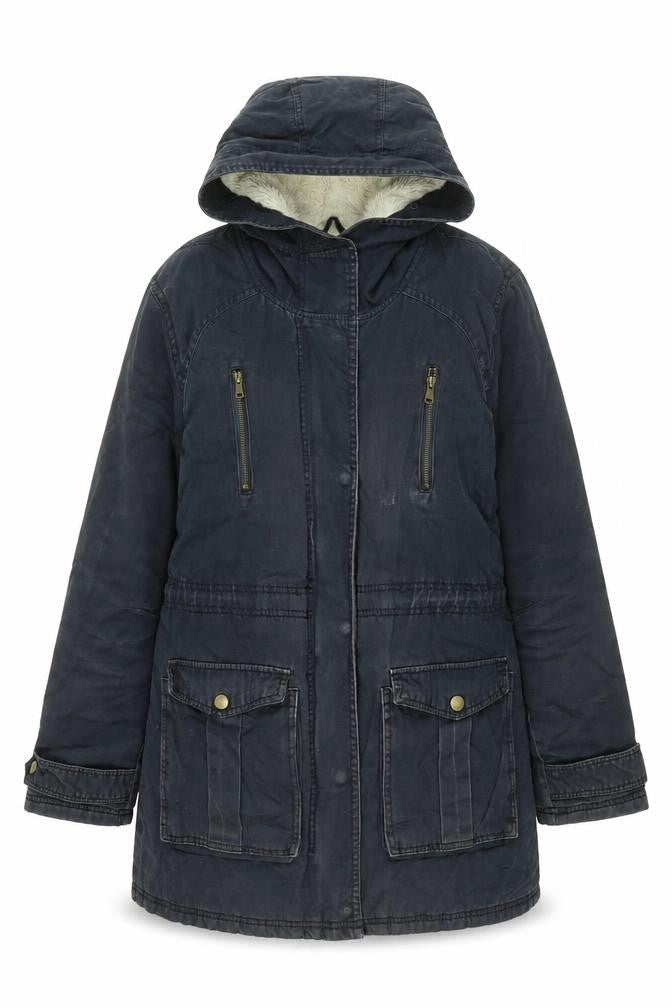 New Look Womens Blue Overcoat Coat Size 12 Zip