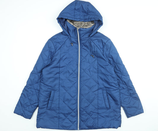 Anne De Lancay Womens Blue Jacket Coat Size M Zip
