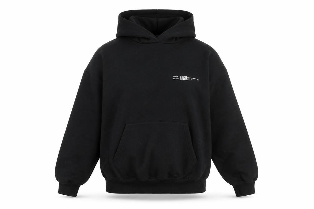 Boohoo Womens Black Cotton Pullover Hoodie Size S Pullover - DSGN STUDIO