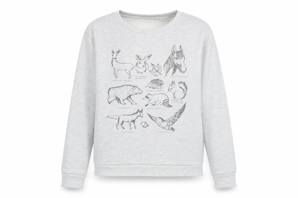 ASOS Womens Grey Cotton Pullover Sweatshirt Size 14 Pullover - Animal Print, Horse, Rabbit