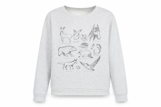 ASOS Womens Grey Cotton Pullover Sweatshirt Size 14 Pullover - Animal Print, Horse, Rabbit