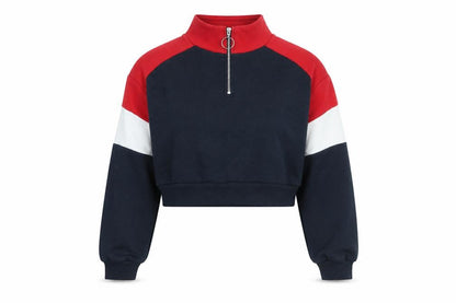 H&M Womens Blue Cotton Pullover Sweatshirt Size S Zip