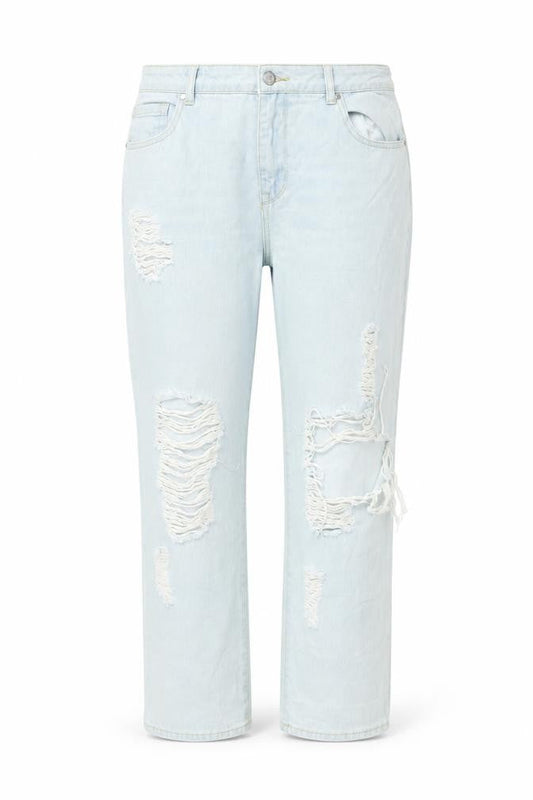 Denim 365 Womens Blue Cotton Boyfriend Jeans Size 14 L25 in Regular Zip