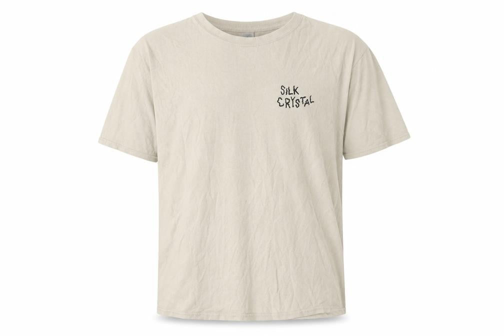 Silk Crystal Men's Beige Graphic T-Shirt Size L