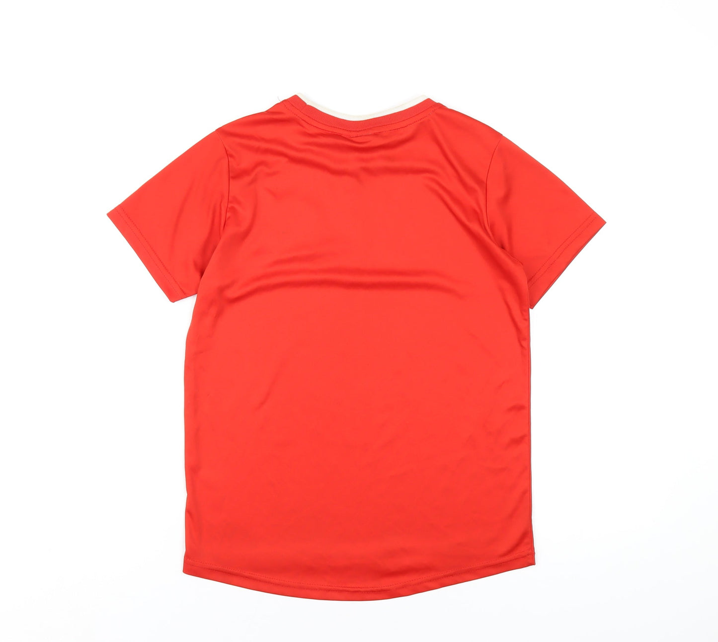 Wales Boys Red Polyester Basic T-Shirt Size 10-11 Years Round Neck Pullover - FA Wales