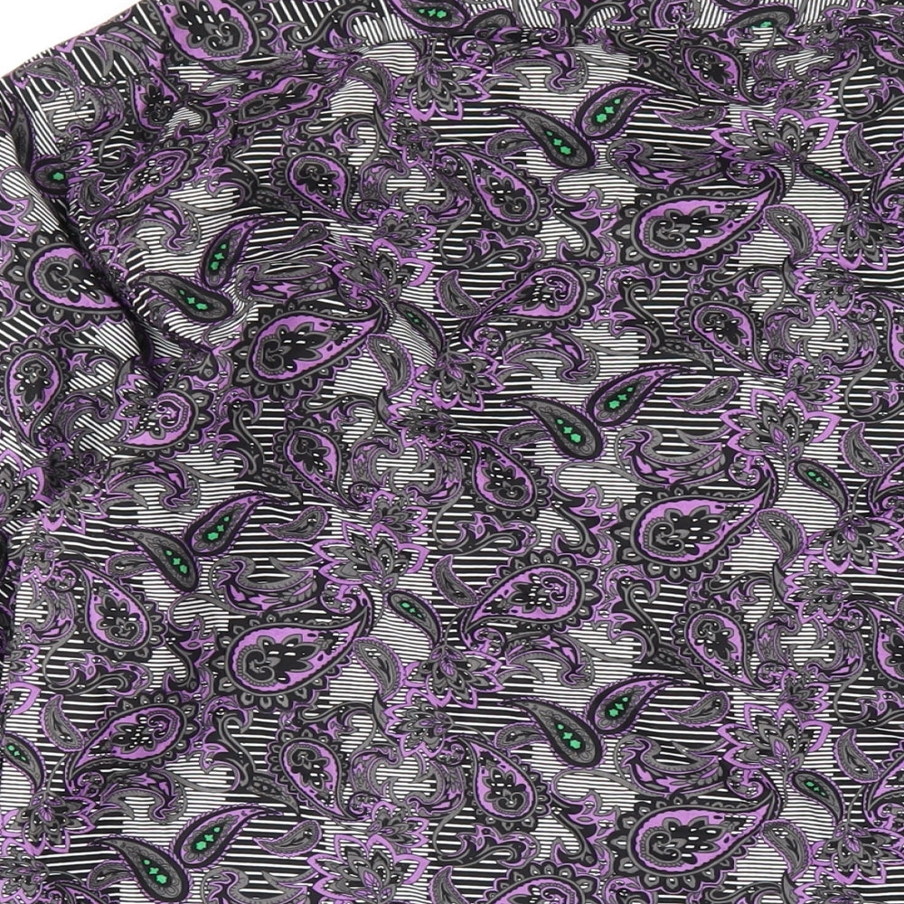 Pamoni Mens Multicoloured Geometric Cotton Button-Up Size 16 Collared Button