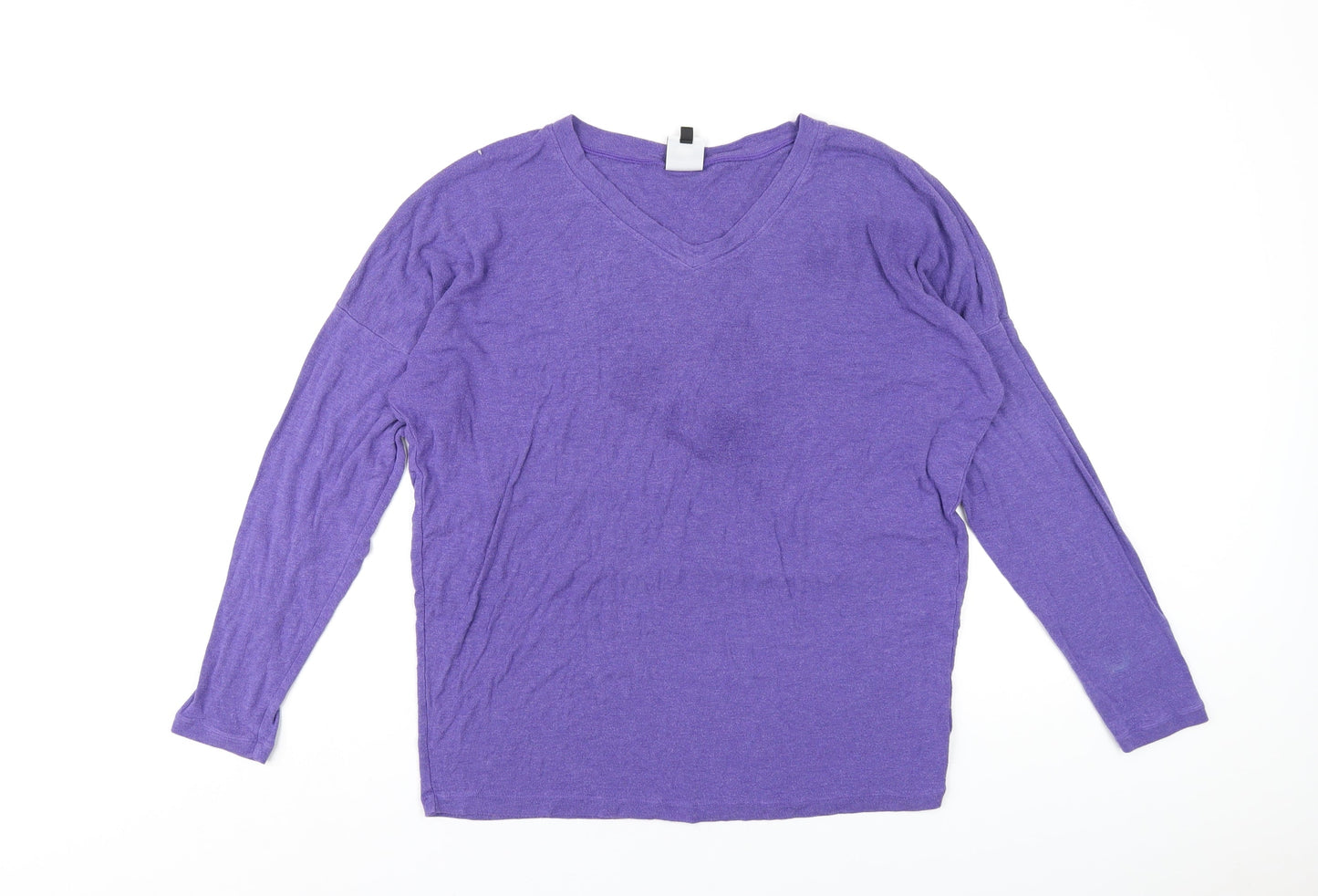 CAbi Womens Purple Viscose Basic T-Shirt Size M V-Neck