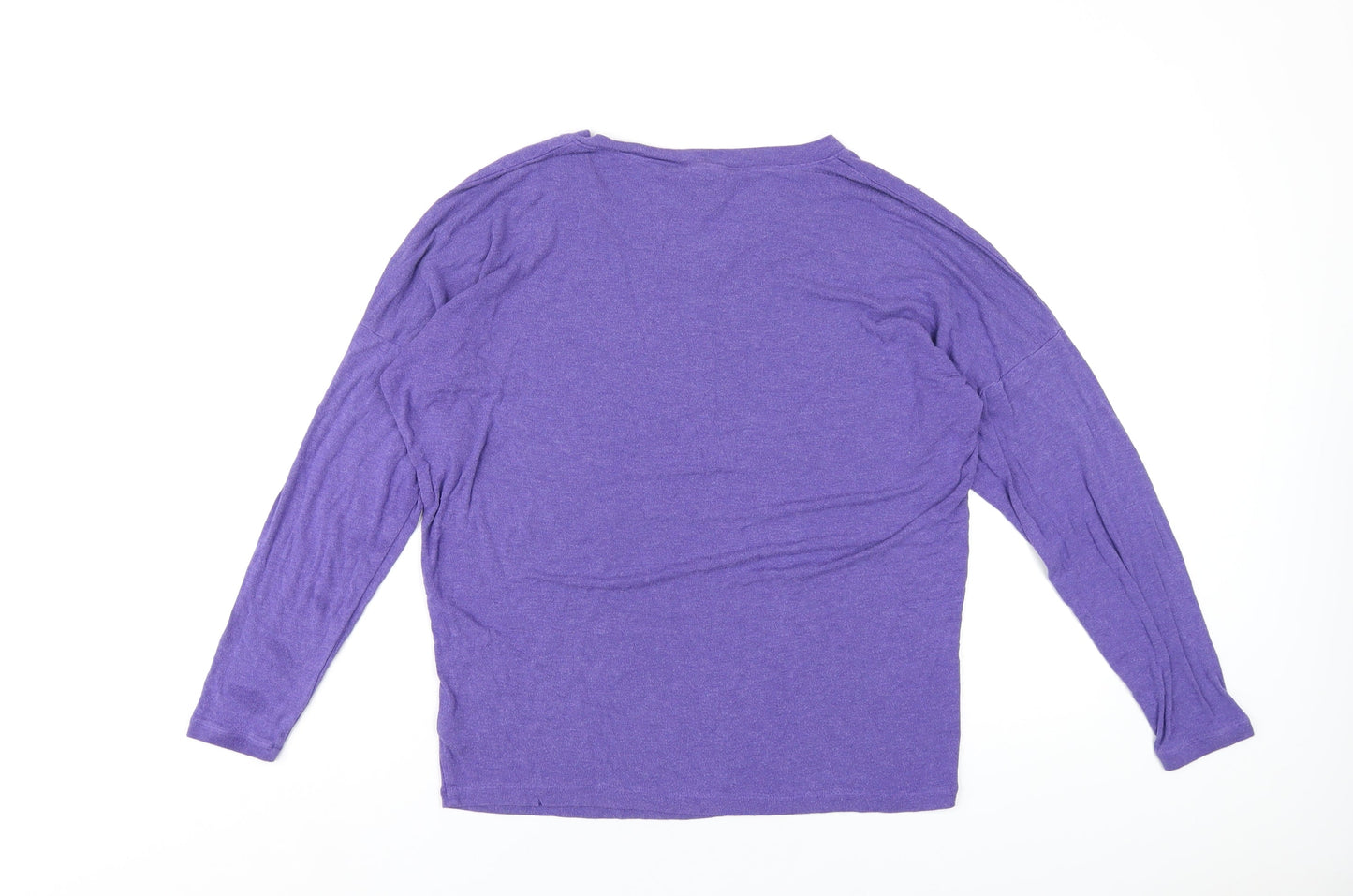 CAbi Womens Purple Viscose Basic T-Shirt Size M V-Neck