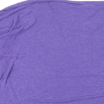 CAbi Womens Purple Viscose Basic T-Shirt Size M V-Neck