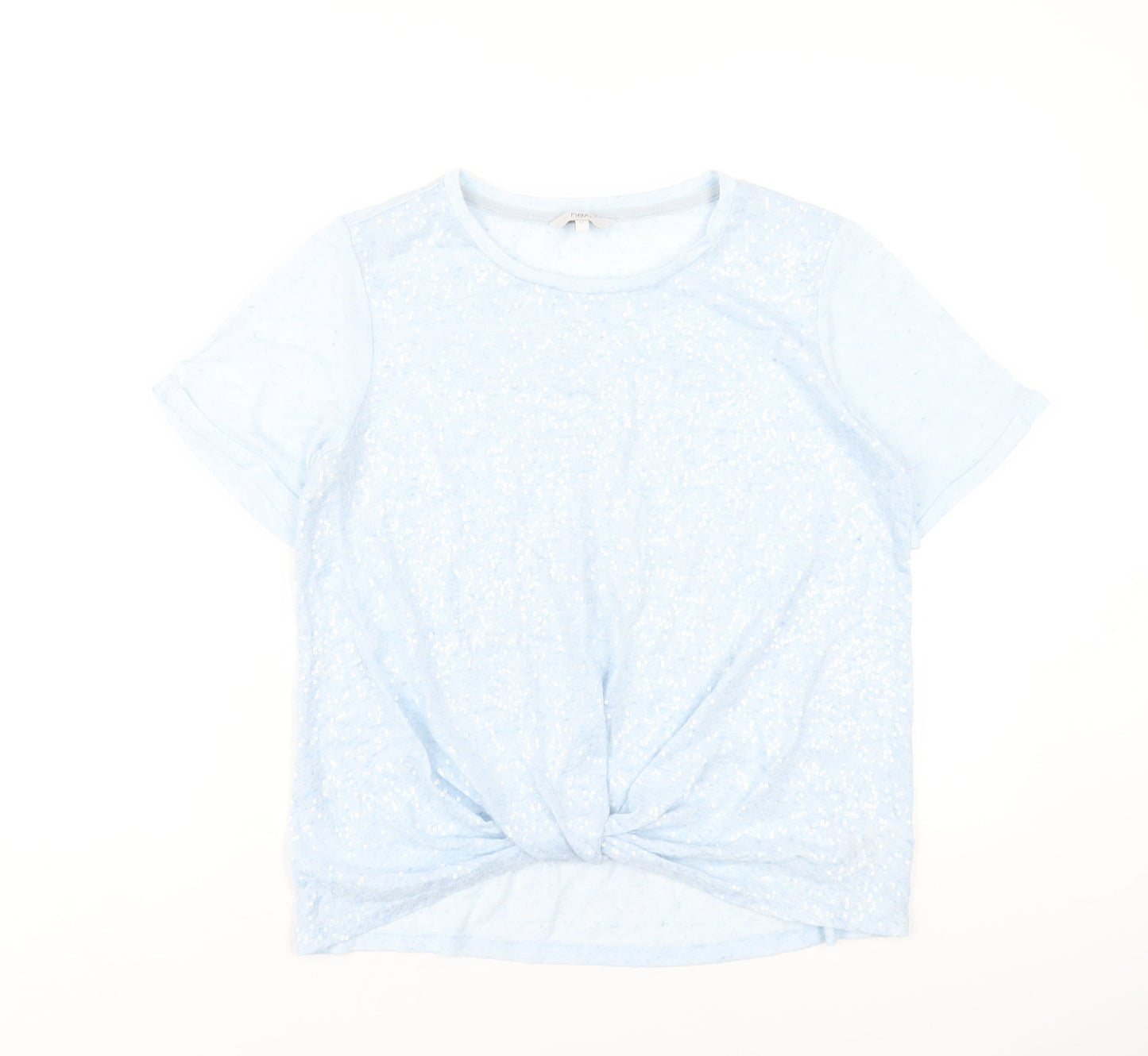 NEXT Womens Blue Polyester Basic T-Shirt Size 12 Round Neck