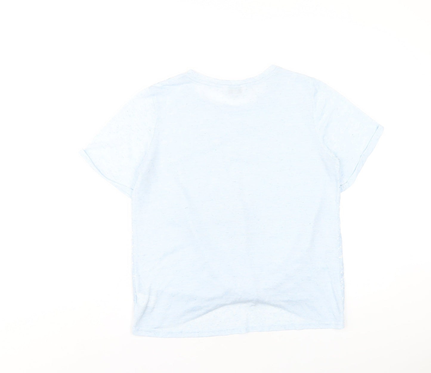 NEXT Womens Blue Polyester Basic T-Shirt Size 12 Round Neck