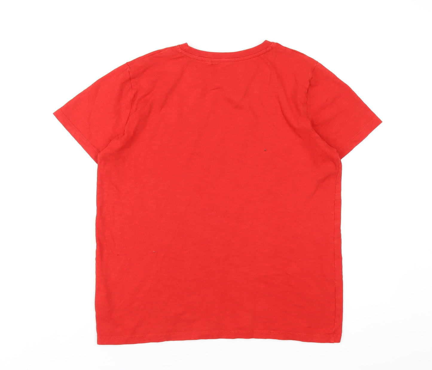 NEXT Boys Red Cotton Basic T-Shirt Size 14 Years Round Neck Pullover