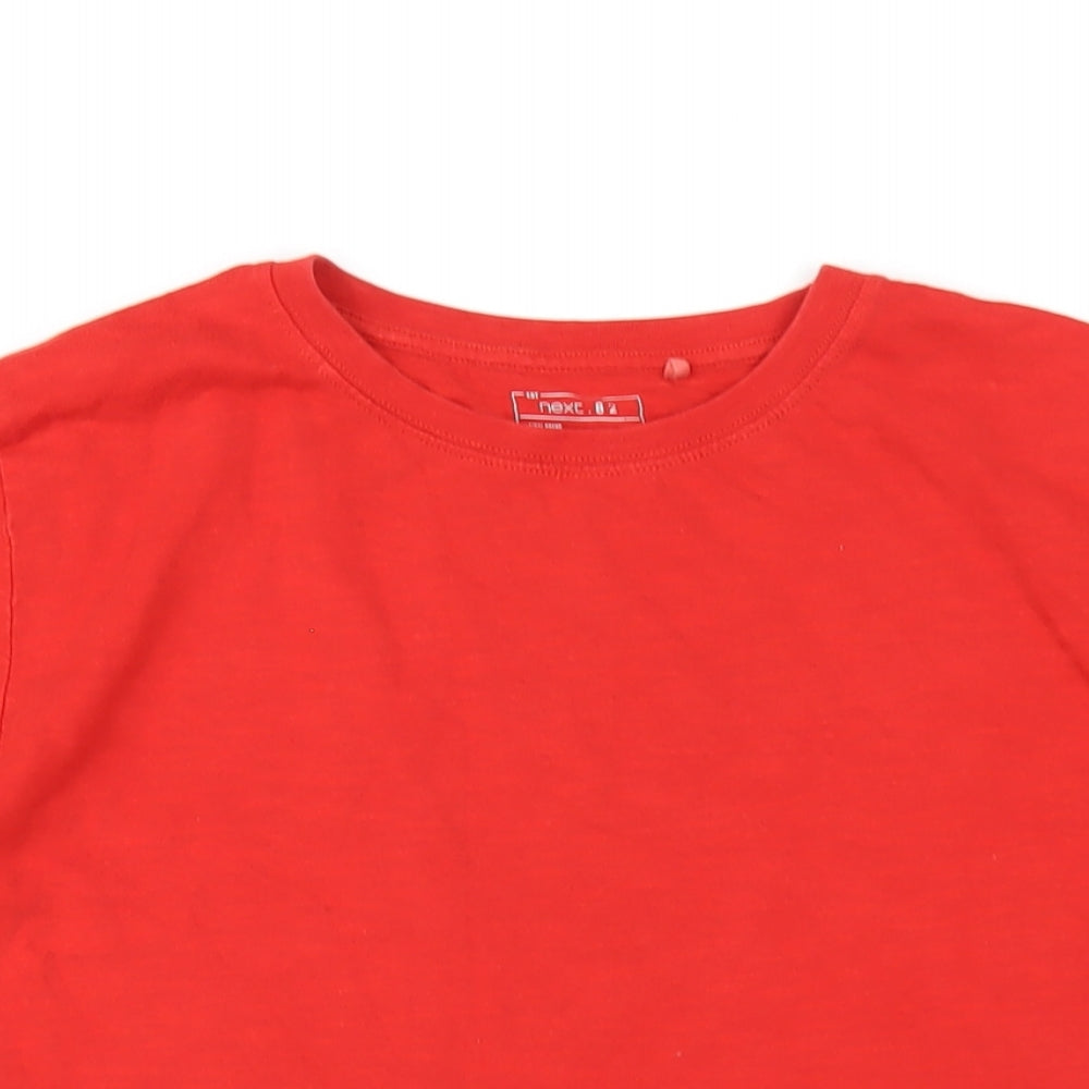 NEXT Boys Red Cotton Basic T-Shirt Size 14 Years Round Neck Pullover