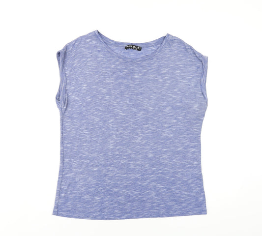 Select Womens Blue Polyester Basic T-Shirt Size 10 Round Neck