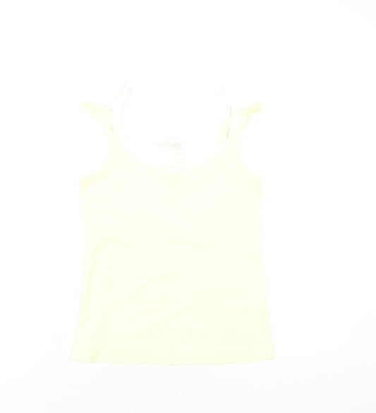 Marks and Spencer Womens Yellow Cotton Camisole Tank Size 10 Round Neck