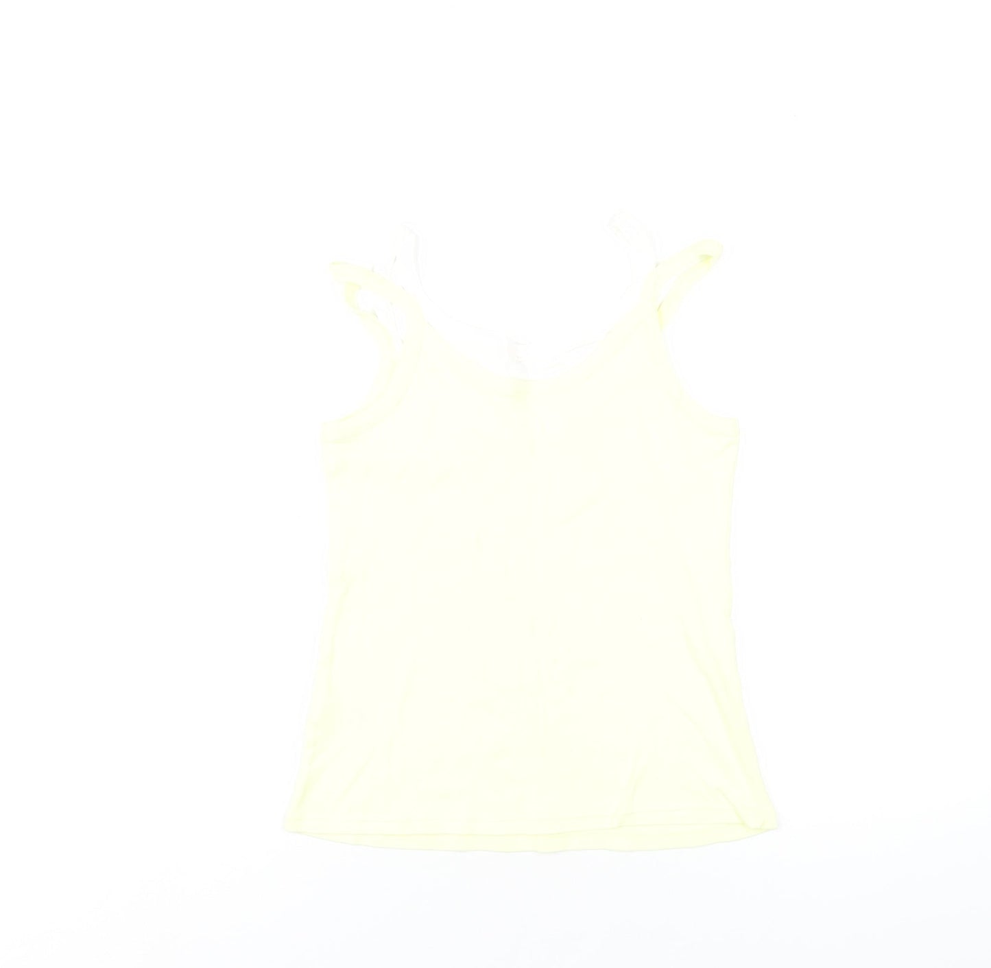 Marks and Spencer Womens Yellow Cotton Camisole Tank Size 10 Round Neck