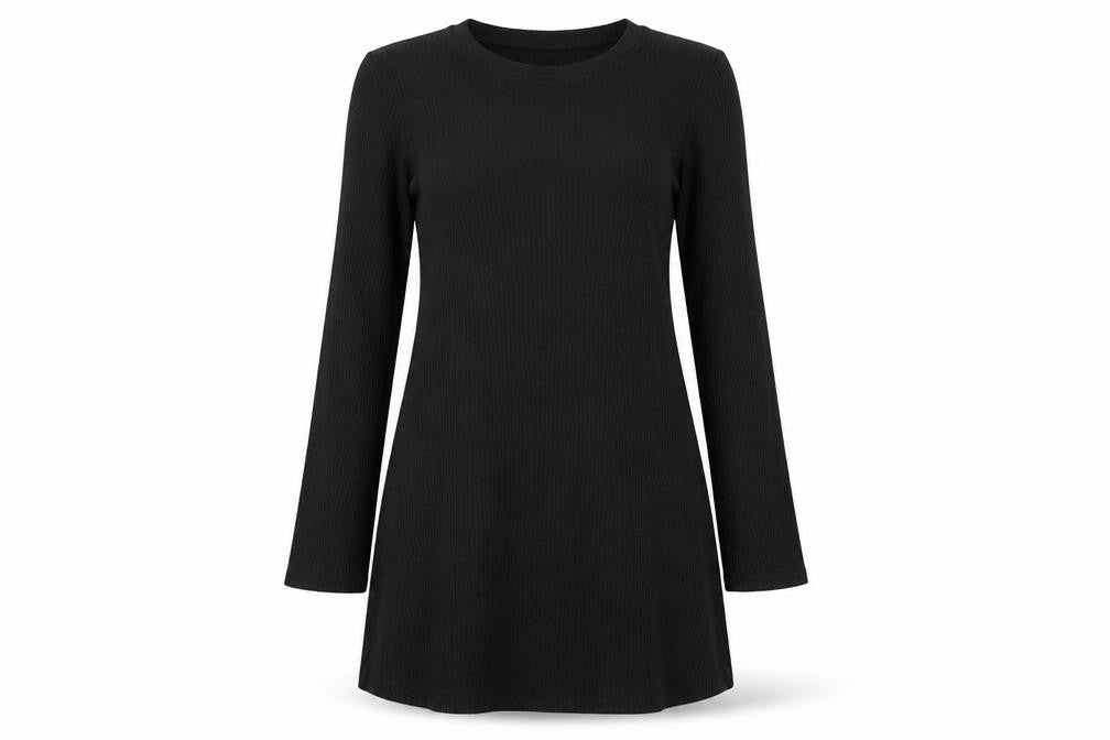 H&M Womens Black Polyester A-Line Size M Round Neck Pullover