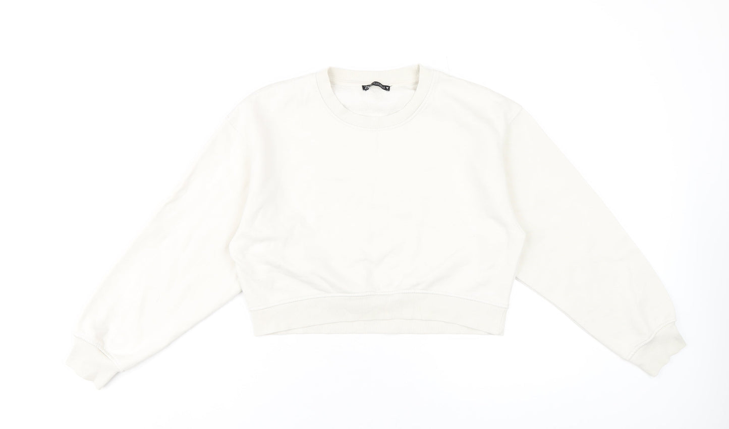 Zara Womens Beige Cotton Pullover Sweatshirt Size M Pullover