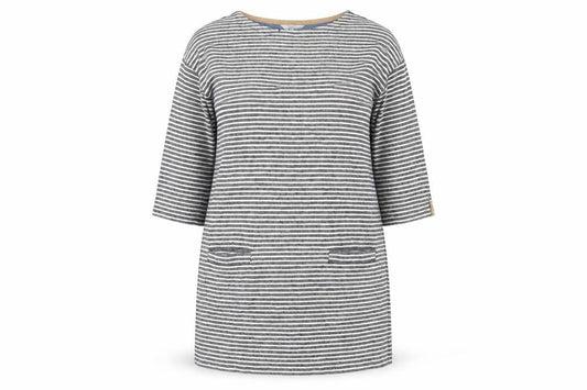 Next Womens Blue Striped Cotton A-Line Size 18 Round Neck Pullover
