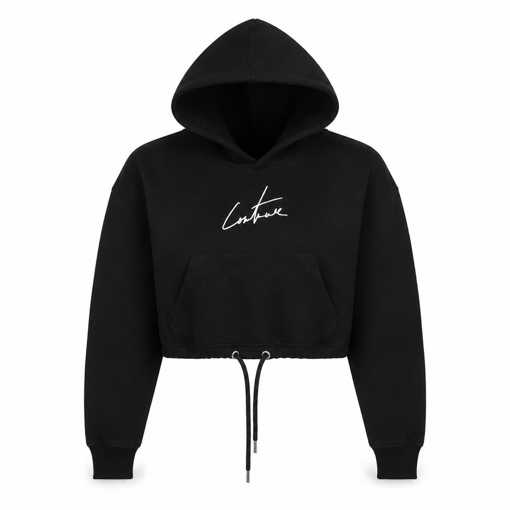 Coulture Womens Black Cotton Pullover Hoodie Size XS Pullover