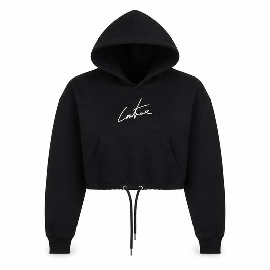 Coulture Womens Black Cotton Pullover Hoodie Size XS Pullover