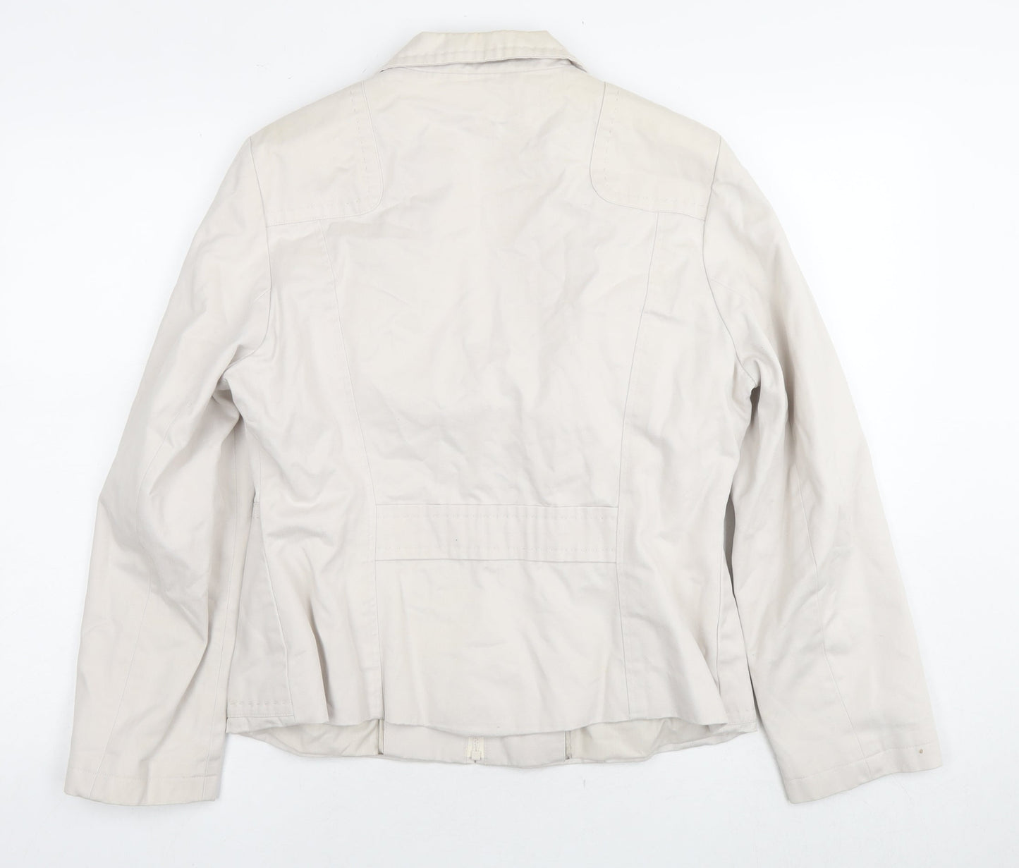 Marks and Spencer Womens Beige Jacket Size 16 Zip