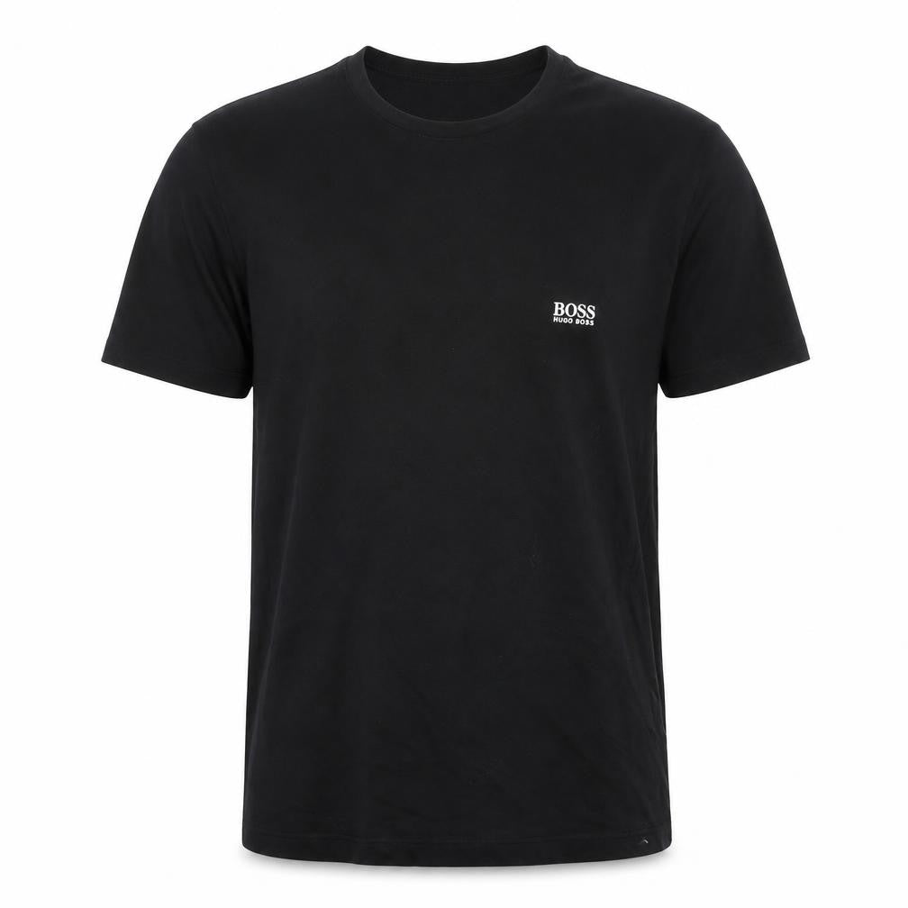 BOSS Mens Black Cotton T-Shirt Size S Roll Neck
