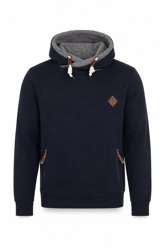 Indicore Mens Blue Cotton Pullover Hoodie Size M
