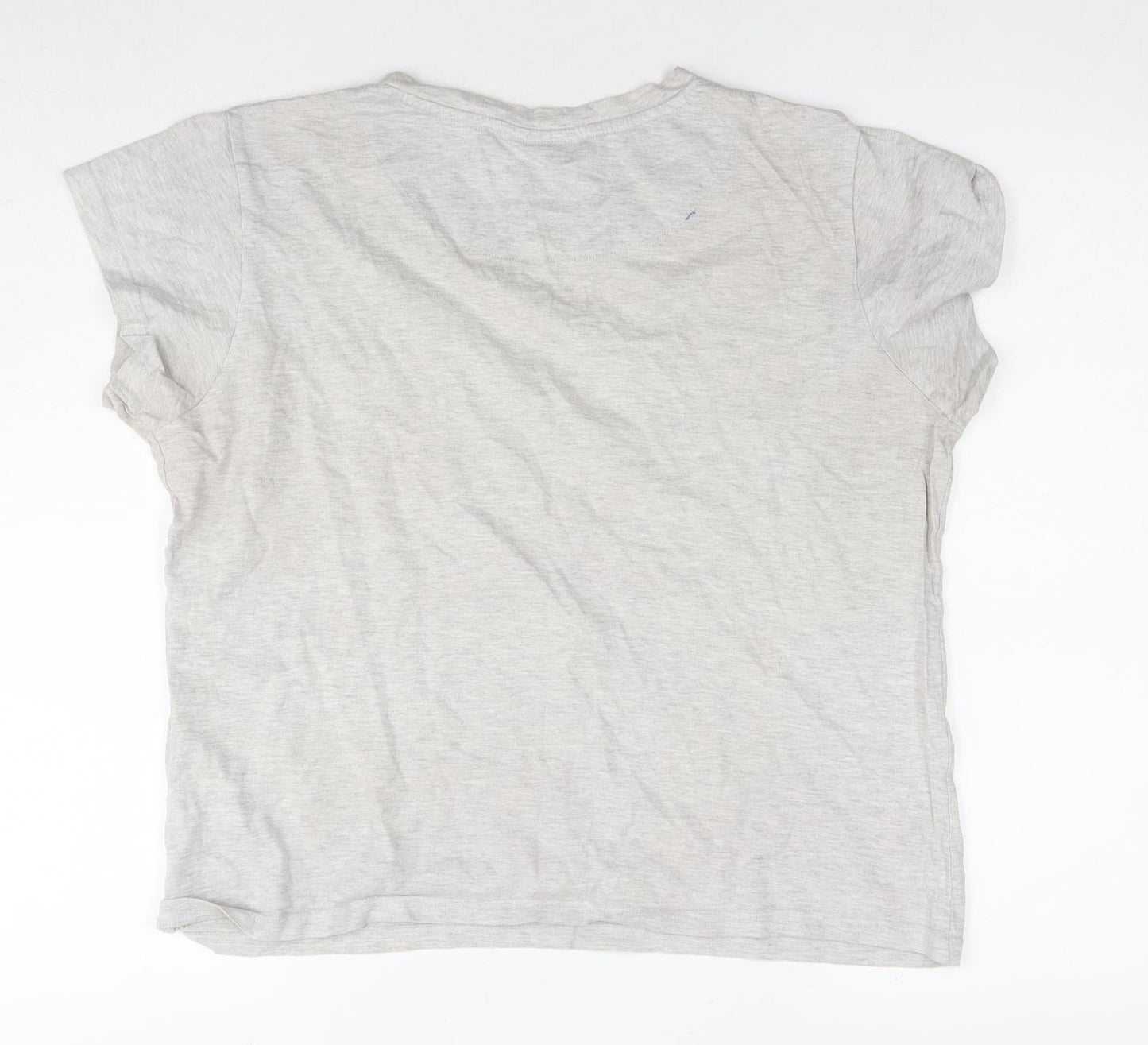 Disney Womens Grey Cotton Basic T-Shirt Size 14 Round Neck - Mickey Mouse Love Minnie Mouse Size 14-16