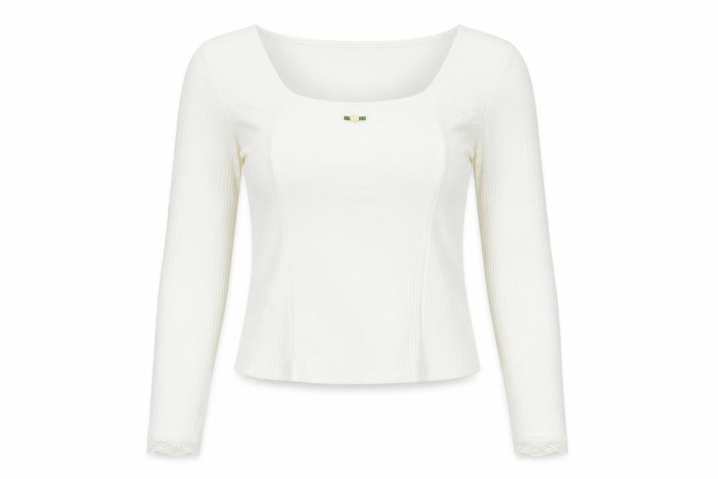 Cider Womens Ivory Polyester Basic Blouse Size S Square Neck