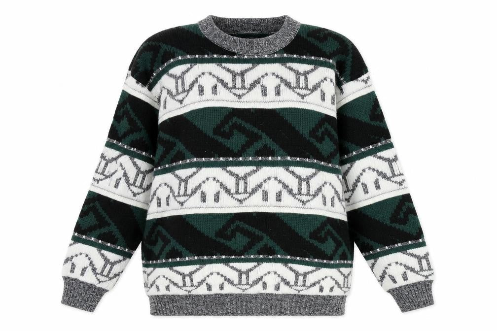 Nicco Womens Multicoloured Round Neck Geometric Acrylic Pullover Jumper Size 16