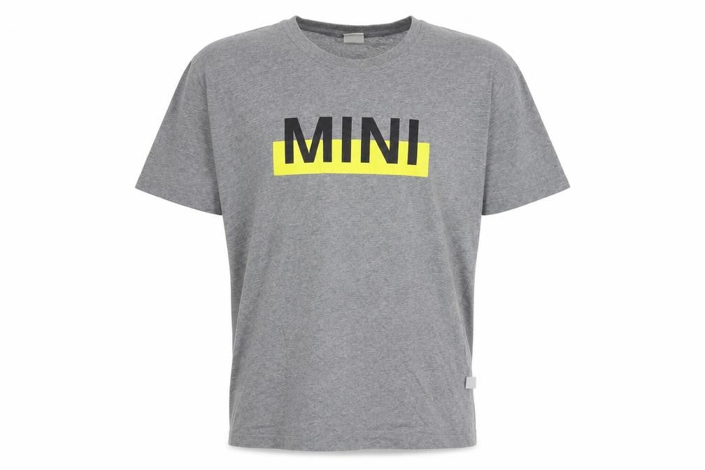 MINI Mens Grey Cotton T-Shirt Size L Crew Neck