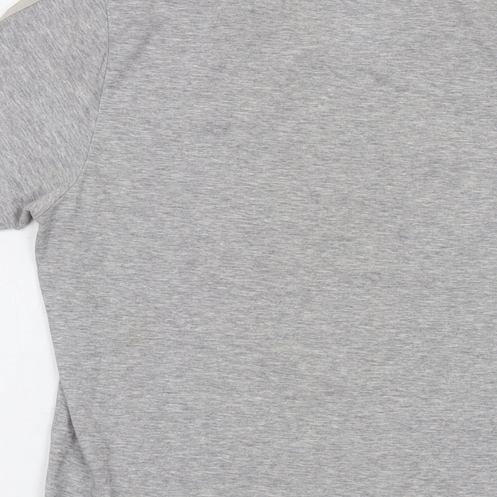 aiadas Mens Grey Cotton T-Shirt Size S Crew Neck