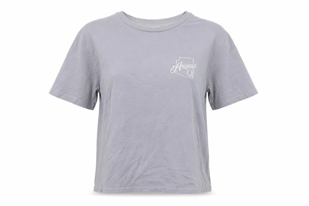 Mango Womens Grey Cotton Basic T-Shirt Size S Crew Neck