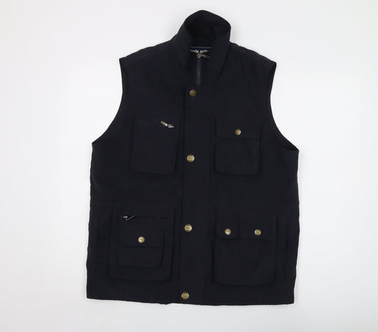 Mode Mile Mens Black Jacket Waistcoat Size M Zip