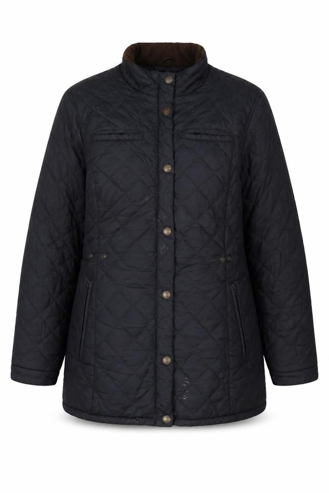 John Parlridge Womens Blue Quilted Jacket Size 16 Zip